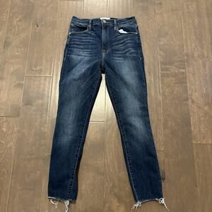 Frame Jeans Womens 25x24 Ali‎ High Rise Cigarette Prescott Raw Hem Stretch Denim